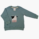 Warm up Sweater kleine Kuh dark aqua