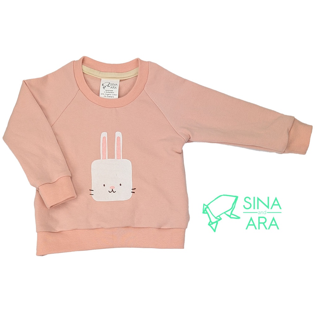 Warm up Sweater kleiner Hase (Gr.62 / light-mauve)