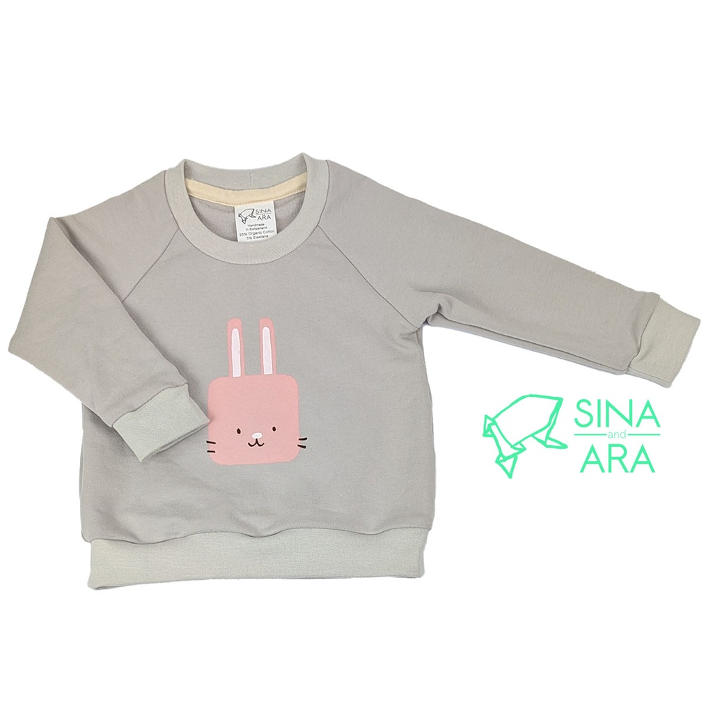 Warm up Sweater kleiner Hase (Gr.68 / light-grey)