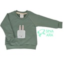 Warm up Sweater kleiner Hase (Gr.80 / dark-mint)