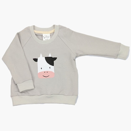 Warm up Sweater kleine Kuh light grey