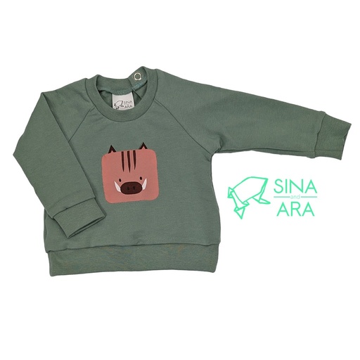 [WU-FR-DM-68] Warm up Sweater Frischling (Gr.68 / dark-mint)